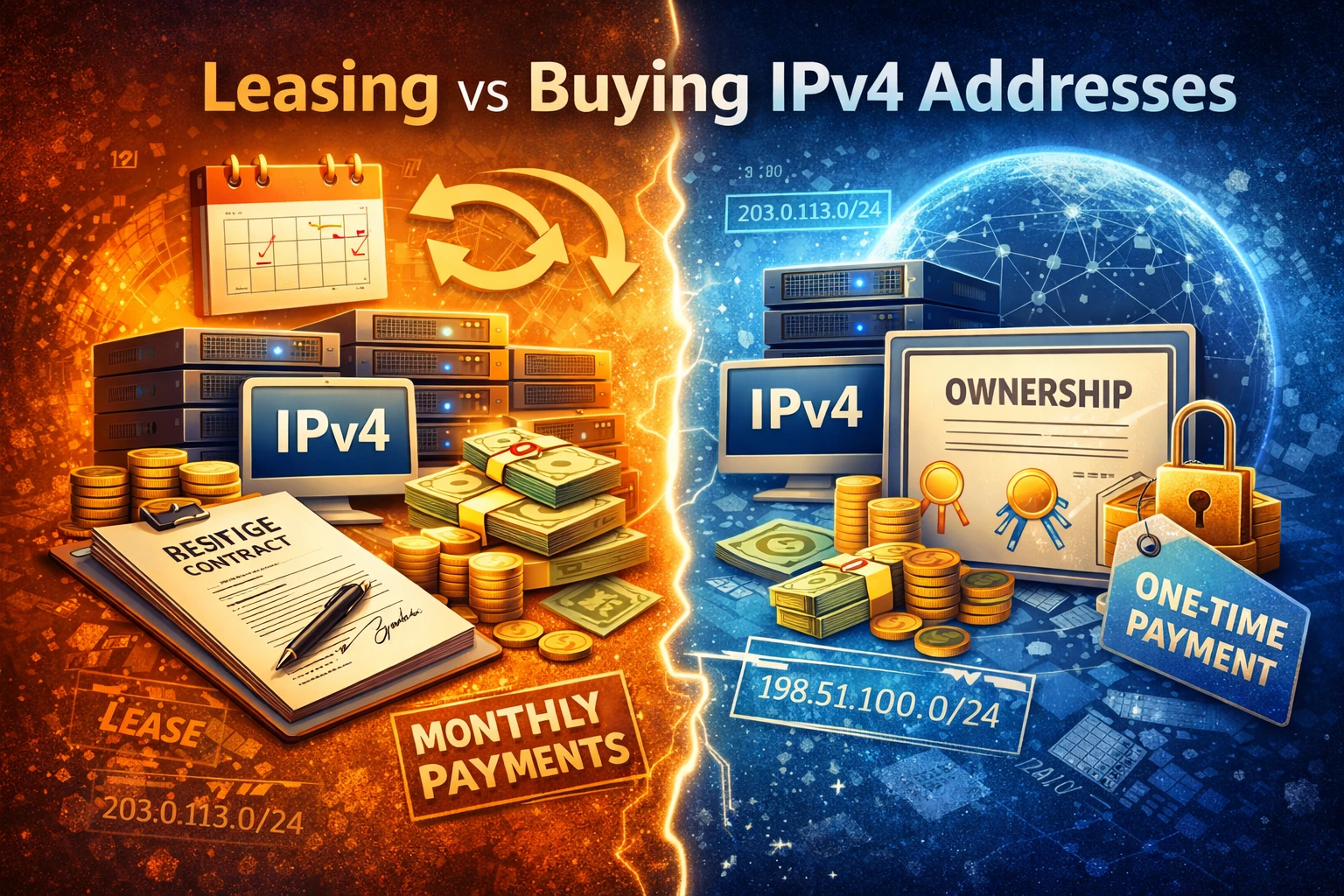 Leasing and buying IPv4 addresses